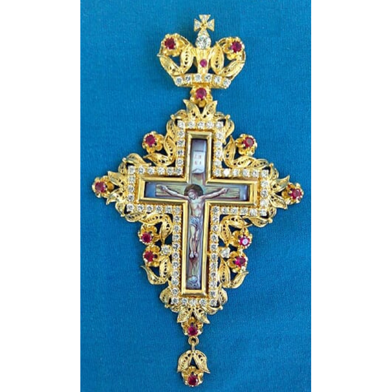 Pectoral Cross, Silver, Christian Orthodox, Agritelis Church Supplies, ieraskevi.com