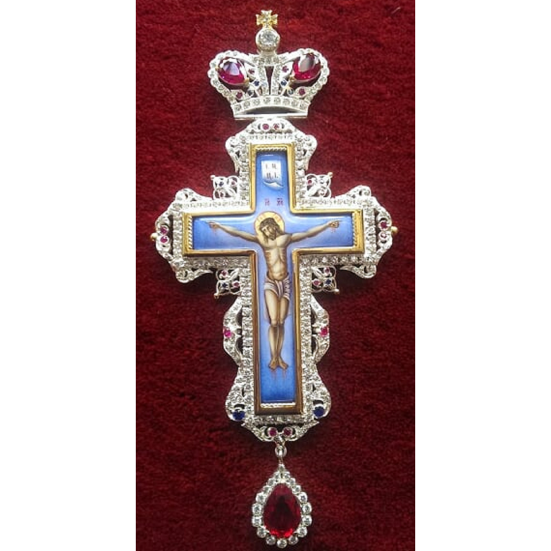 Pectoral Cross, Silver, Christian Orthodox, Agritelis Church Supplies, ieraskevi.com