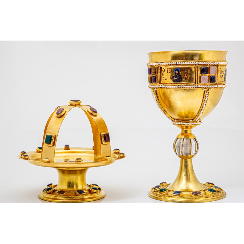 Chalice Set solid Silver Byzantine, Agritelis, ieraskevi.com