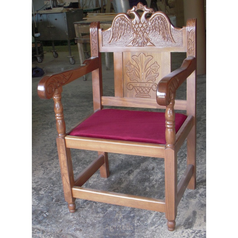 Chair, Christian Orthodox Chair, Woodcraft, Oak, ieraskevi.com, Agritelis, Church Supplies