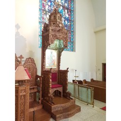 Bishop Throne, Christian Orthodox Chair, Woodcraft, Oak, ieraskevi.com, Agritelis, Church Supplies