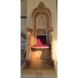 Bishop Throne, Christian Orthodox Chair, Woodcraft, Oak, ieraskevi.com, Agritelis, Church Supplies