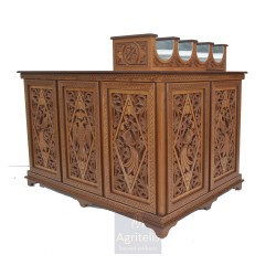 Candle Holder, Christian Orthodox Chair, Woodcraft, Oak, ieraskevi.com, Agritelis, Church Supplies