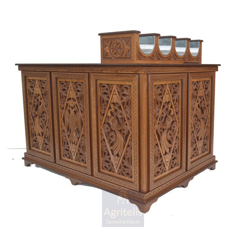 Candle Holder, Christian Orthodox Chair, Woodcraft, Oak, ieraskevi.com, Agritelis, Church Supplies