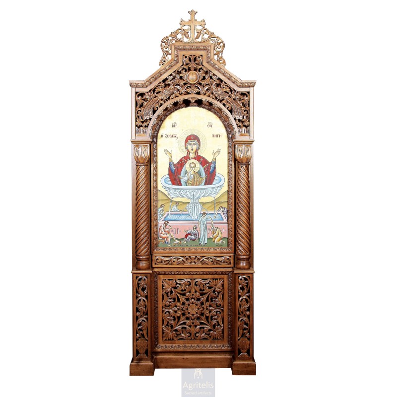 Icon Stand, Christian Orthodox Chair, Woodcraft, Oak, ieraskevi.com, Agritelis, Church Supplies