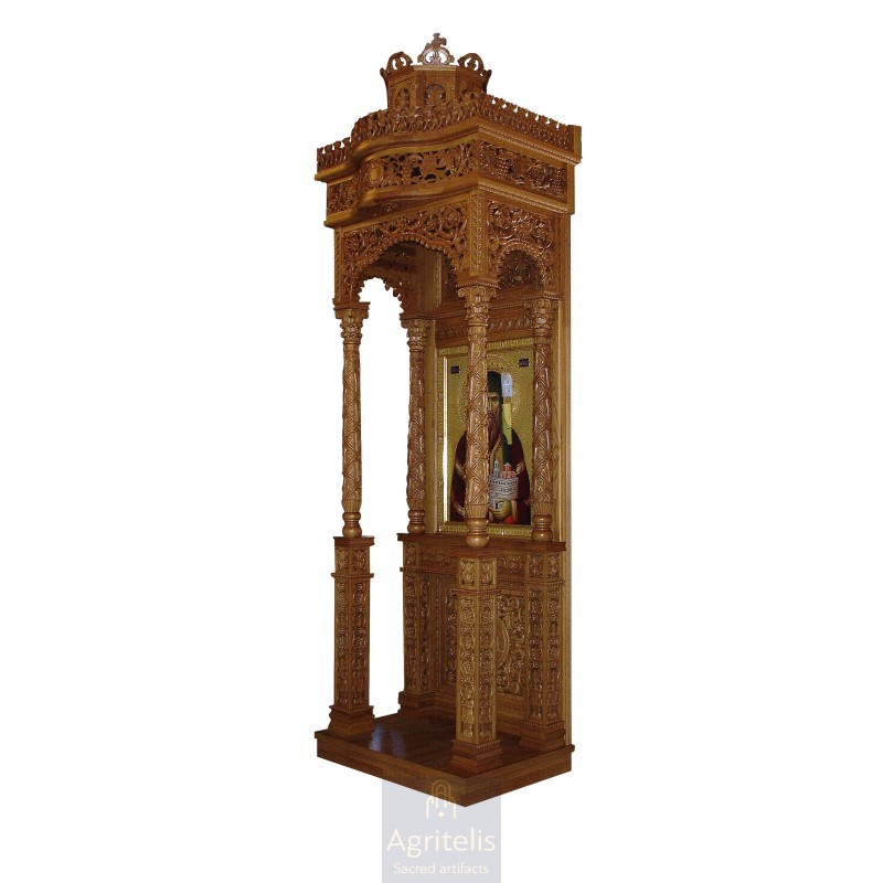 Icon Stand, Christian Orthodox Chair, Woodcraft, Oak, ieraskevi.com, Agritelis, Church Supplies