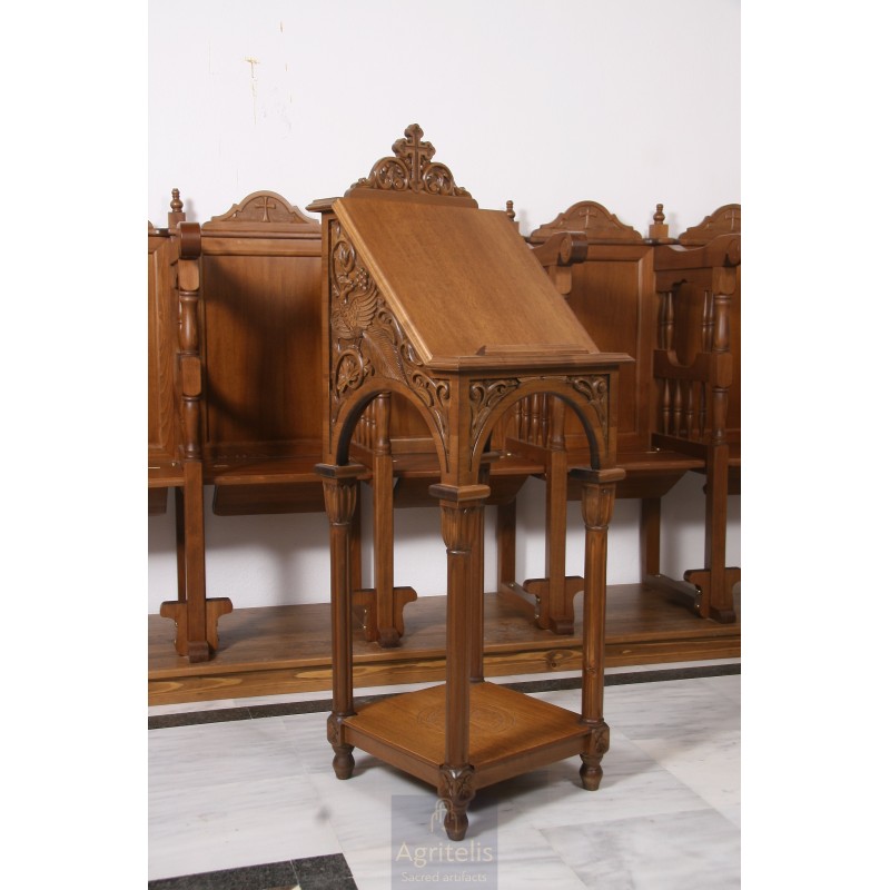 Icon Stand, Christian Orthodox Chair, Woodcraft, Oak, ieraskevi.com, Agritelis, Church Supplies