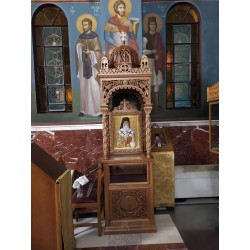 Icon Stand, Christian Orthodox Chair, Woodcraft, Oak, ieraskevi.com, Agritelis, Church Supplies