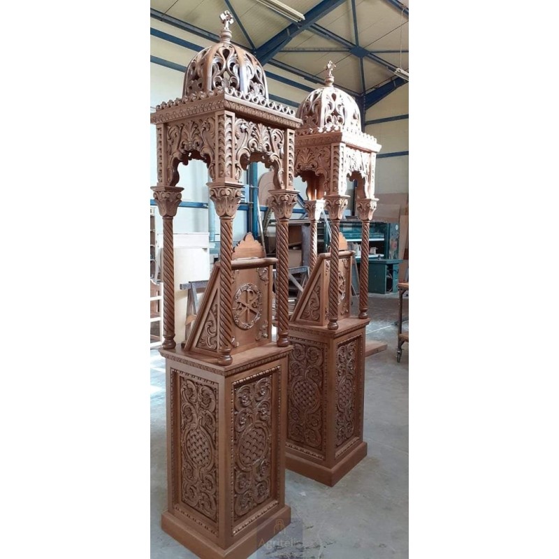 Icon Stand, Christian Orthodox Chair, Woodcraft, Oak, ieraskevi.com, Agritelis, Church Supplies