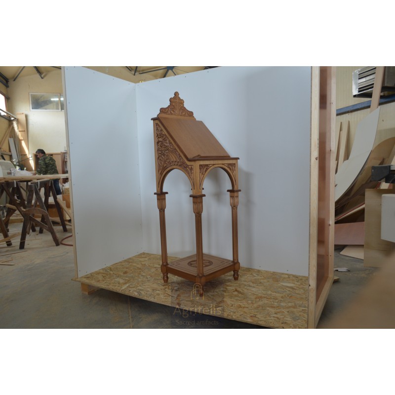 Icon Stand, Christian Orthodox Chair, Woodcraft, Oak, ieraskevi.com, Agritelis, Church Supplies