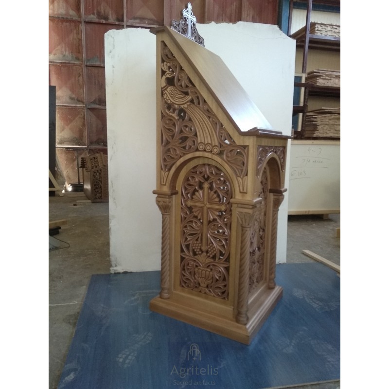 Icon Stand, Christian Orthodox Chair, Woodcraft, Oak, ieraskevi.com, Agritelis, Church Supplies