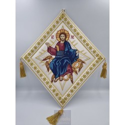 Embroided Epigonatio, Jesus Christ Illustration, Agritelis Sacred Artifacts, ieraskevi.com