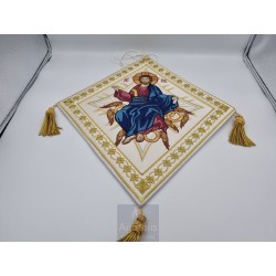 Embroided Epigonatio, Jesus Christ Illustration, Agritelis Sacred Artifacts, ieraskevi.com