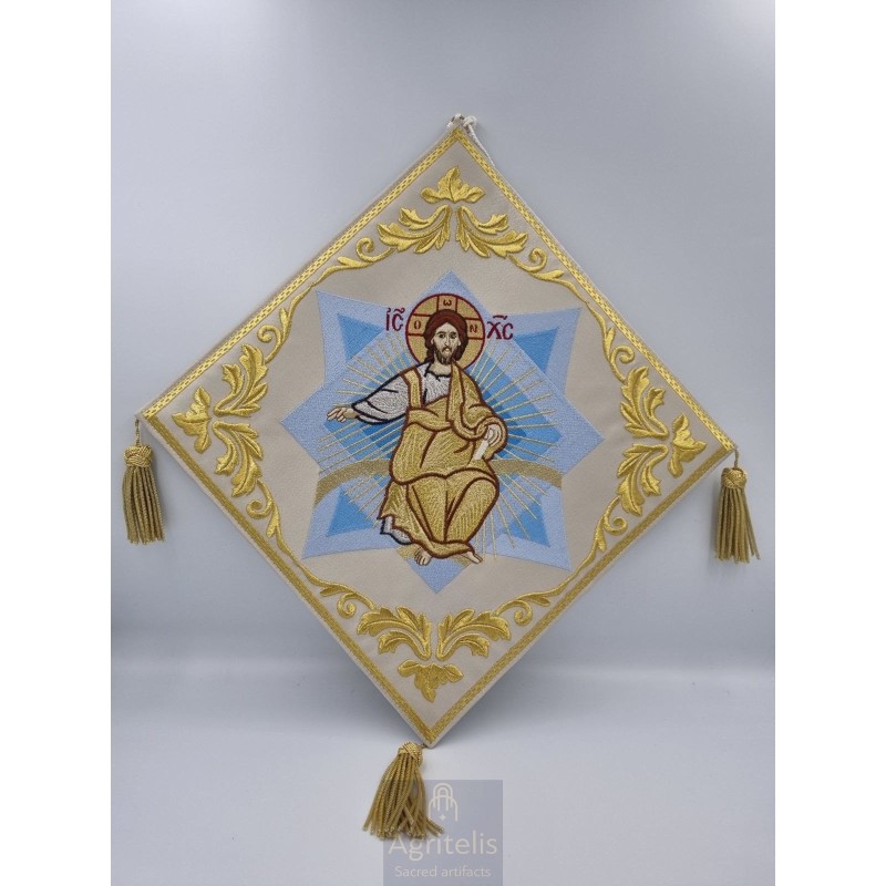 Embroided Epigonatio, Jesus Christ , Agritelis Sacred Artifacts, ieraskevi.com