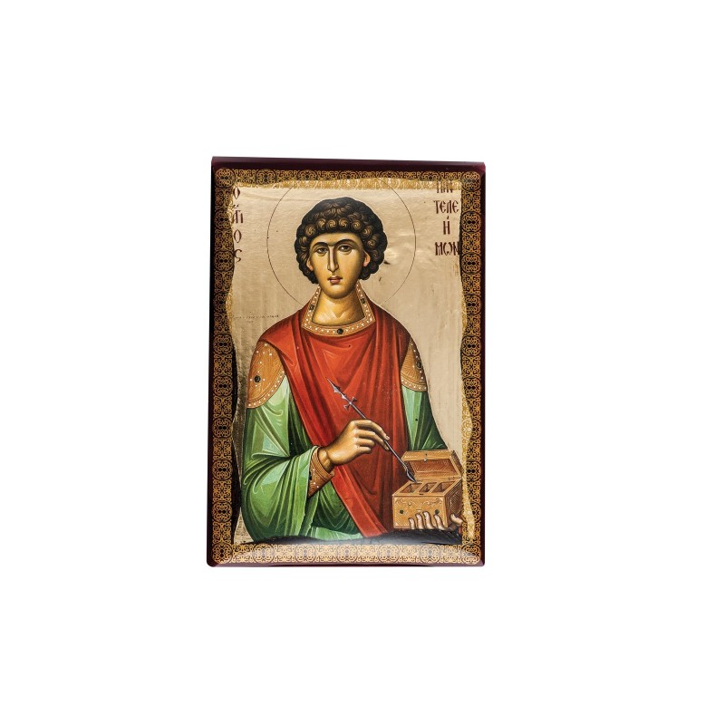 Christian Orthodox Icon, Icon on wood, Agios Panteleimonas, Agritelis Sacred Artifacts, ieraskevi.com