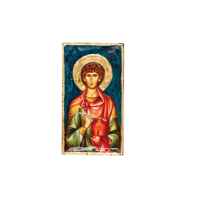 Christian Orthodox Icon, Icon on wood, Agios Panteleimon, Agritelis Sacred Artifacts, ieraskevi.com