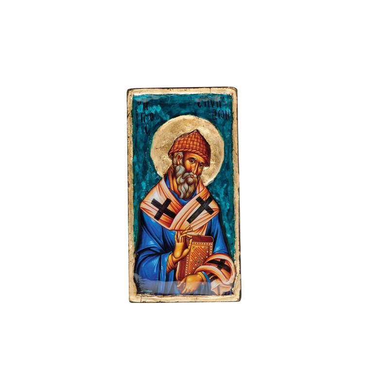 Christian Orthodox Icon, Icon on wood, Saint Spyridon, Agritelis Sacred Artifacts, ieraskevi.com