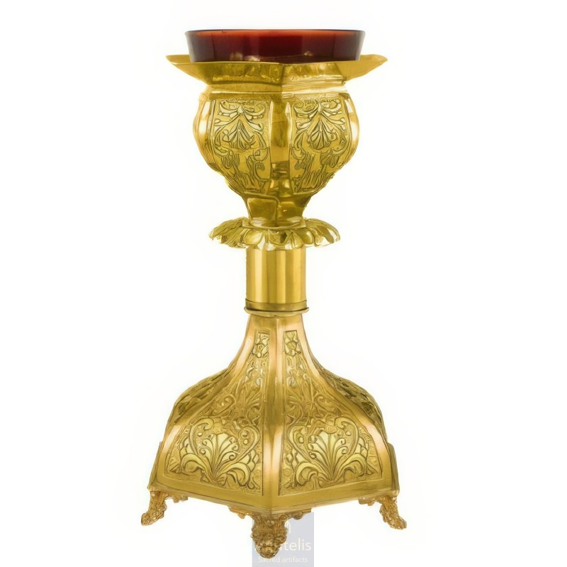 Gold Plated Altar Vigil Oil, Agritelis Sacred Artifacts, ieraskevi.com