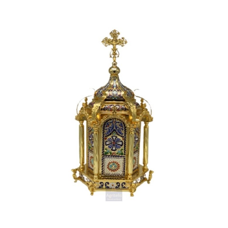 Tabernacle, Gold Plated Tabernacle, Enameled Tabernacle, Agritelis, Church Supplies, ieraskevi.com