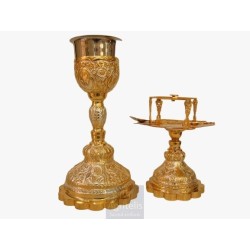 Chalice set, Gold Plated Chalice, Enameled Chalice, Agritelis, Church Supplies, ieraskevi.com