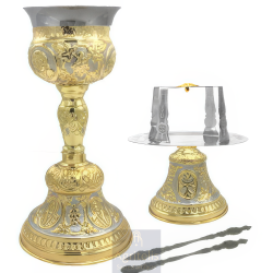 Chalice set, Gold Plated Chalice, Enameled Chalice, Agritelis, Church Supplies, ieraskevi.com