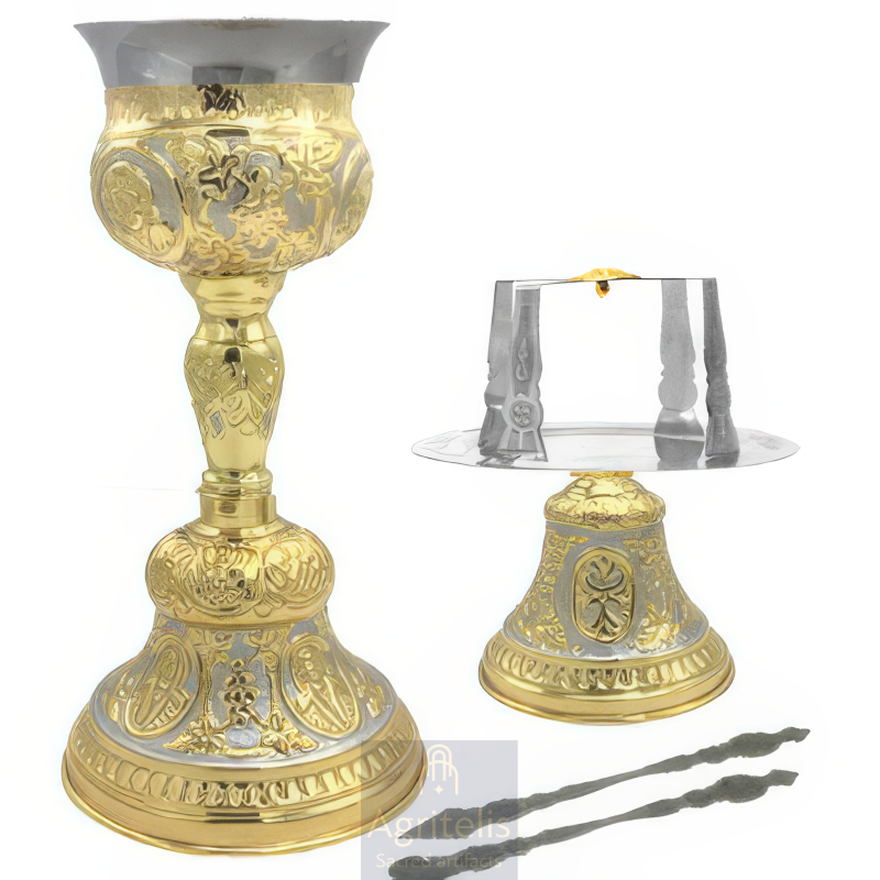 Chalice set, Gold Plated Chalice, Enameled Chalice, Agritelis, Church Supplies, ieraskevi.com