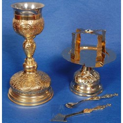 Chalice set, Gold Plated Chalice, Enameled Chalice, Agritelis, Church Supplies, ieraskevi.com