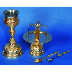 Chalice set, Gold Plated Chalice, Enameled Chalice, Agritelis, Church Supplies, ieraskevi.com