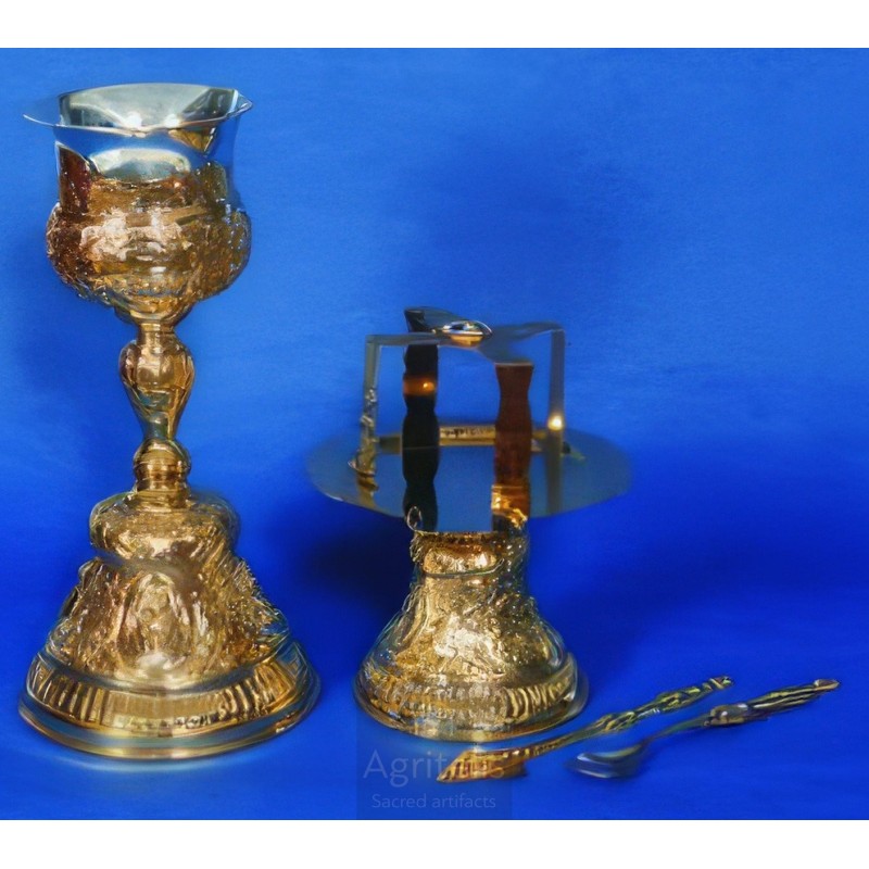 Chalice set, Gold Plated Chalice, Enameled Chalice, Agritelis, Church Supplies, ieraskevi.com