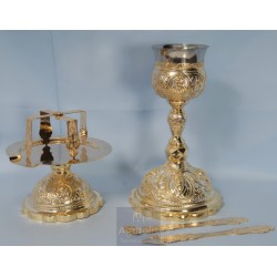 Chalice set, Gold Plated Chalice, Enameled Chalice, Agritelis, Church Supplies, ieraskevi.com