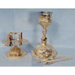 Chalice set, Gold Plated Chalice, Enameled Chalice, Agritelis, Church Supplies, ieraskevi.com