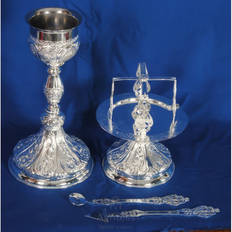 Chalice set, Gold Plated Chalice, Enameled Chalice, Agritelis, Church Supplies, ieraskevi.com