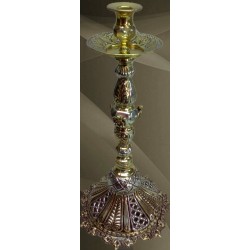 Candlestick Altar Silver and Gold plated