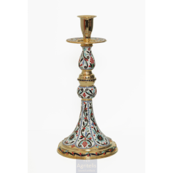 Candlestick Altar Gold plated Enameled