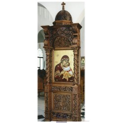 Icon Stand, Christian Orthodox Chair, Woodcraft, Oak, ieraskevi.com, Agritelis, Church Supplies