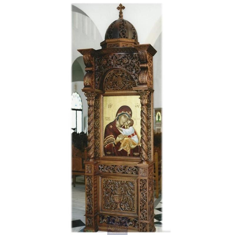 Icon Stand, Christian Orthodox Chair, Woodcraft, Oak, ieraskevi.com, Agritelis, Church Supplies