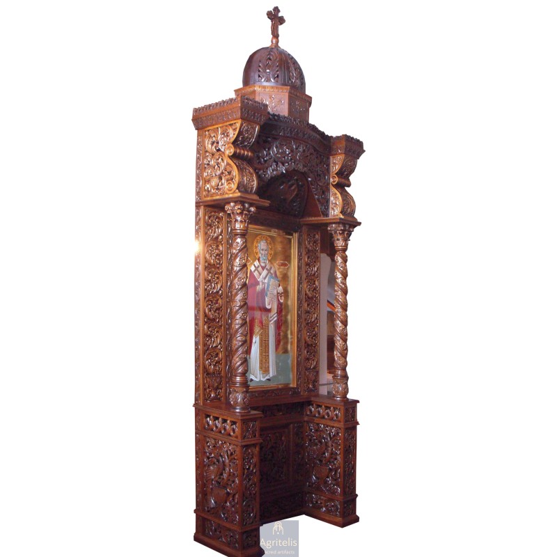 Icon Stand, Christian Orthodox Chair, Woodcraft, Oak, ieraskevi.com, Agritelis, Church Supplies