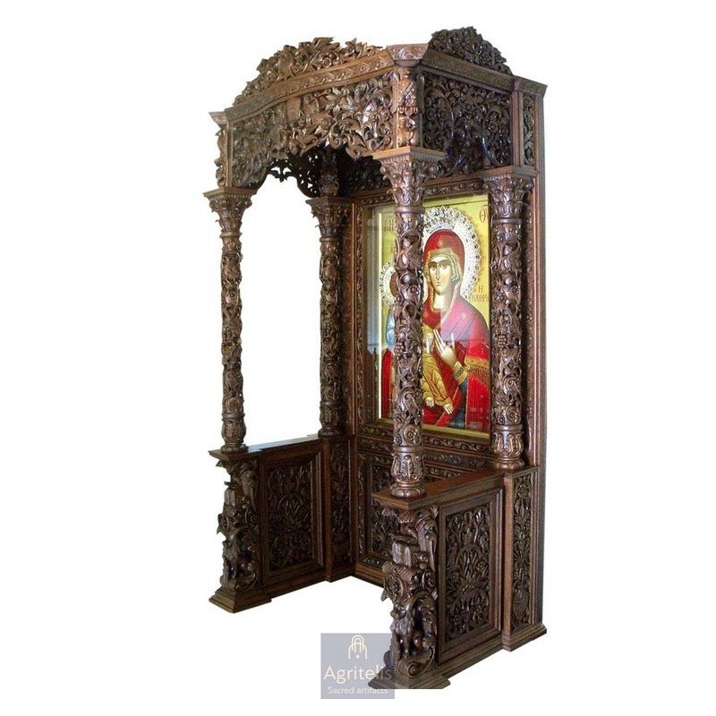 Icon Stand, Christian Orthodox Chair, Woodcraft, Oak, ieraskevi.com, Agritelis, Church Supplies