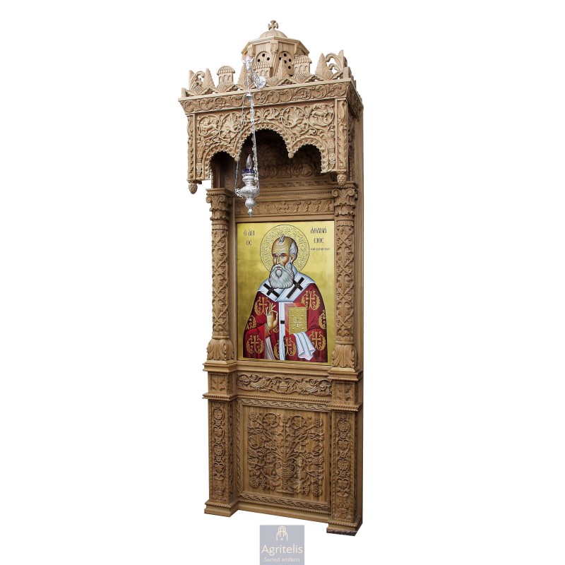 Icon Stand, Christian Orthodox Chair, Woodcraft, Oak, ieraskevi.com, Agritelis, Church Supplies