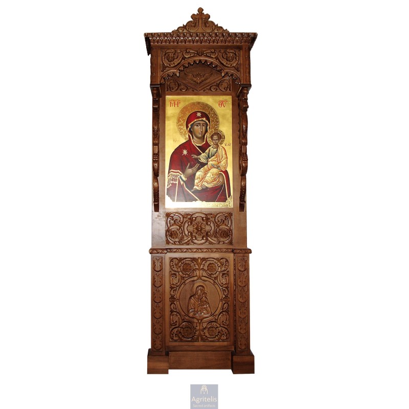 Icon Stand, Christian Orthodox Chair, Woodcraft, Oak, ieraskevi.com, Agritelis, Church Supplies