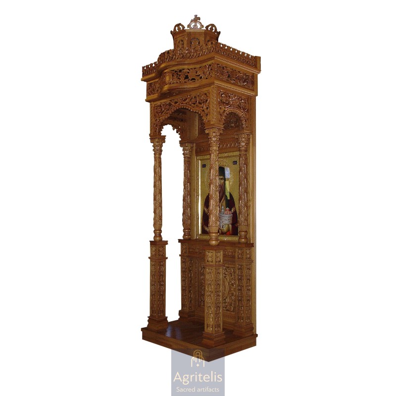 Icon Stand, Christian Orthodox Chair, Woodcraft, Oak, ieraskevi.com, Agritelis, Church Supplies