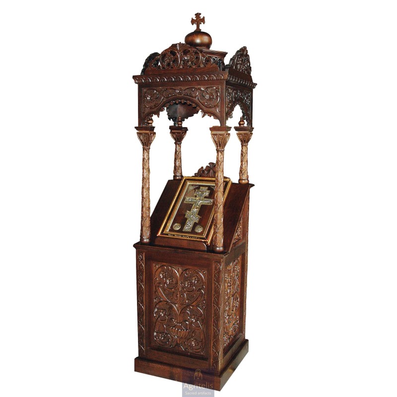 Icon Stand, Christian Orthodox Chair, Woodcraft, Oak, ieraskevi.com, Agritelis, Church Supplies