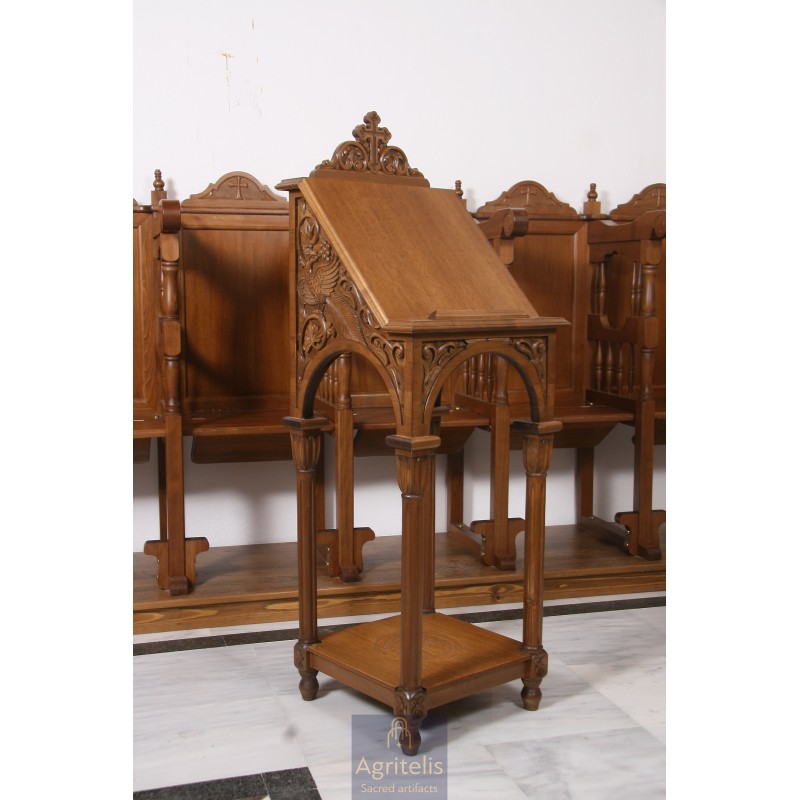 Icon Stand, Christian Orthodox Chair, Woodcraft, Oak, ieraskevi.com, Agritelis, Church Supplies