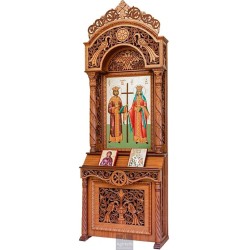 Icon Stand, Christian Orthodox Chair, Woodcraft, Oak, ieraskevi.com, Agritelis, Church Supplies