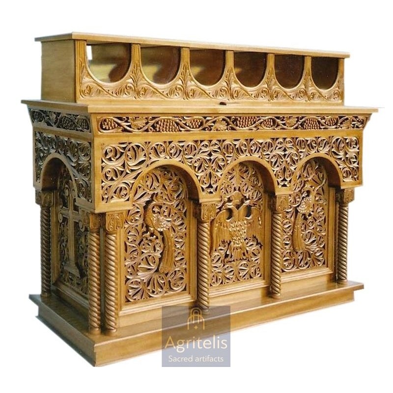 Candle Holder, Christian Orthodox Chair, Woodcraft, Oak, ieraskevi.com, Agritelis, Church Supplies