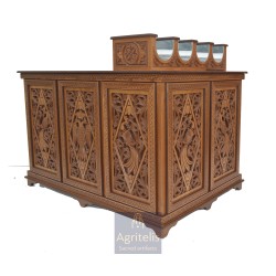 Candle Holder, Christian Orthodox Chair, Woodcraft, Oak, ieraskevi.com, Agritelis, Church Supplies