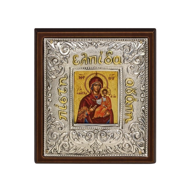 Silver Icon, Virgin Mary Odigitria, Agritelis Sacred Artifacts, ieraskevi.com