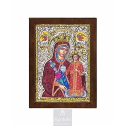 Silver Icon, Agritelis Sacred Artifacts, ieraskevi.com,  Virgin Mary of Amaranto Rhodes 23 x 17cm