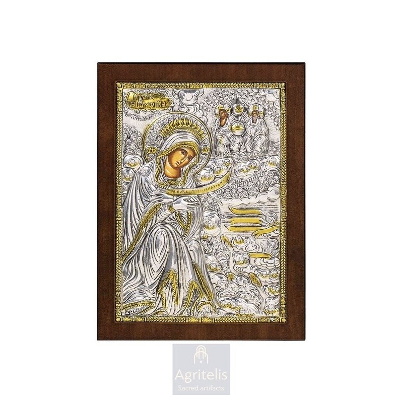 Silver Icon, Agritelis Sacred Artifacts, ieraskevi.com,  Virgin Mary the Guide 23 x 17cm