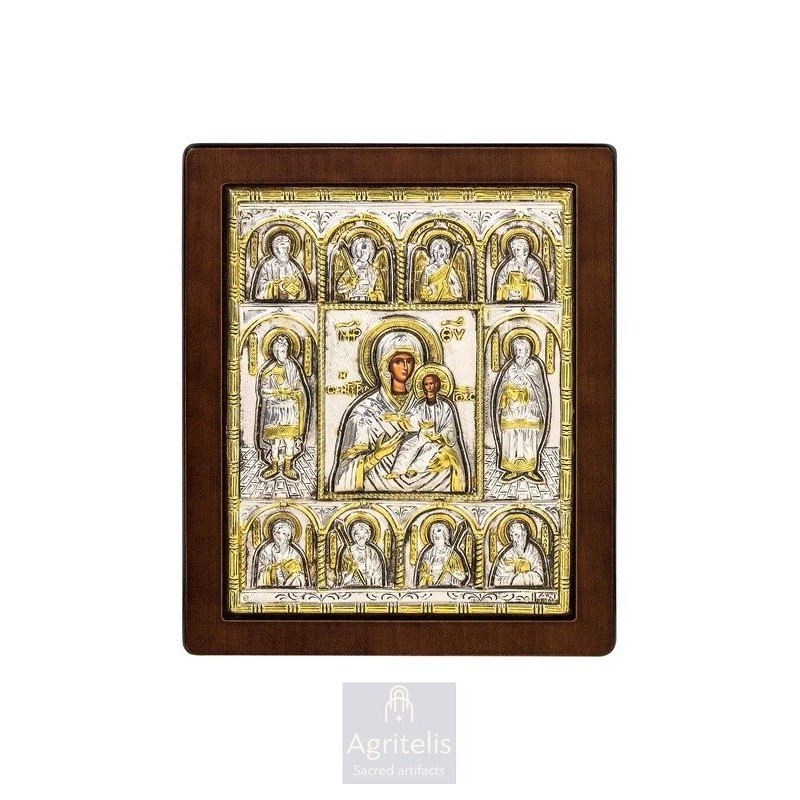 Silver Icon, Agritelis Sacred Artifacts, ieraskevi.com,  Virgin Mary the Guide 23 x 17cm